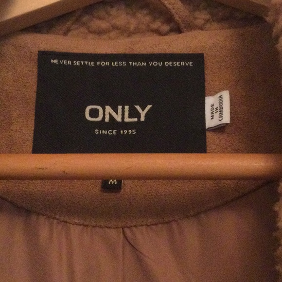 Only Tan Teddy Jacket Soft Plush Outerwear - Picture 2 of 4